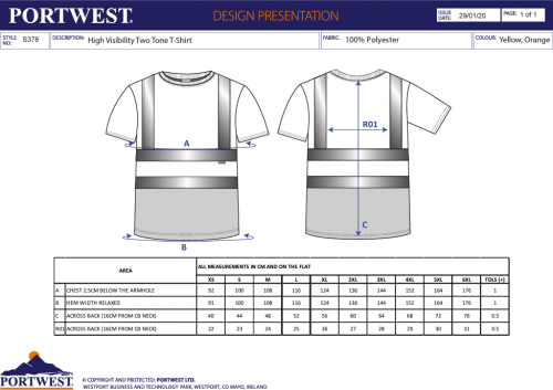 Tricou Hi-Vis, in doua nuante, portocaliu/navy, regular, Portwest